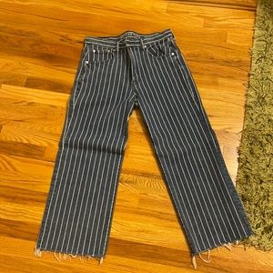 American Eagle Pin-stripe wide leg jeans